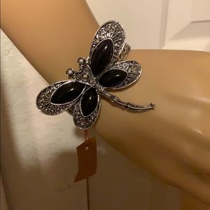 Silver dragonfly bracelet